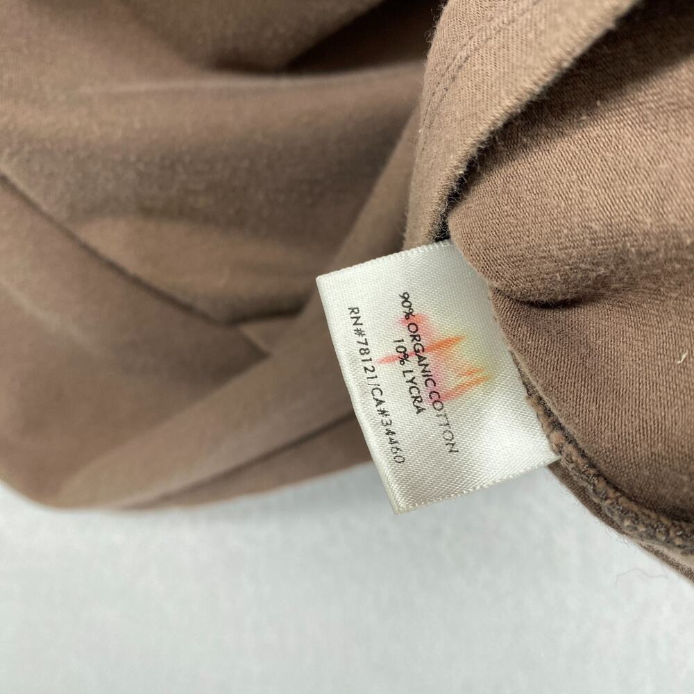 EILEEN FISHER Tank Top S Stretch Organic Cotton Scoop Neck Shelf Bra Brown USA - Picture 6 of 12
